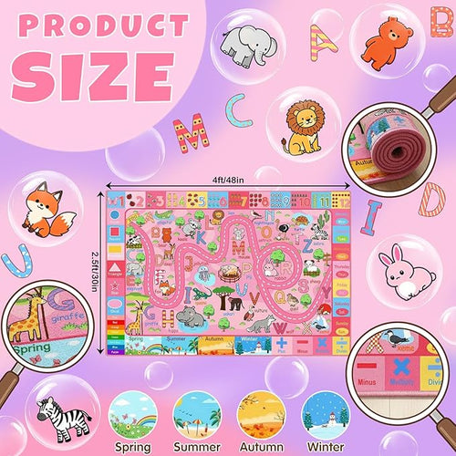 2.5x4 ft ABC Rug for Kids Room Nursery Classroom Rug, Kids Rugs for Playroom - Image 2