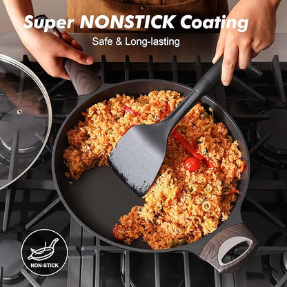 SENSARTE Nonstick Frying Pan Skillet 12.5Inch Large Non Stick Omelette Pans - Image 4