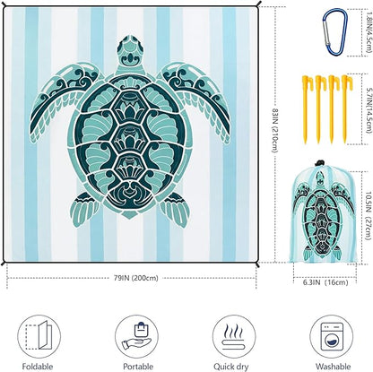 HIHOHO Beach Blanket Waterproof Sandproof Extra Large Beach Mat 79" X - Image 2