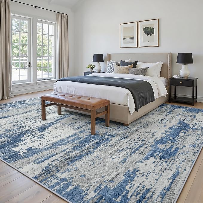 Area Rugs 9x12 Living Room: Large Soft Washable Rug Modern Abstract Anti-Skid - Image 3