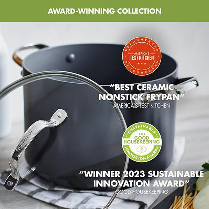 GreenPan Valencia Pro Hard Anodized Healthy Ceramic Nonstick 8QT Stock Pot - Image 2