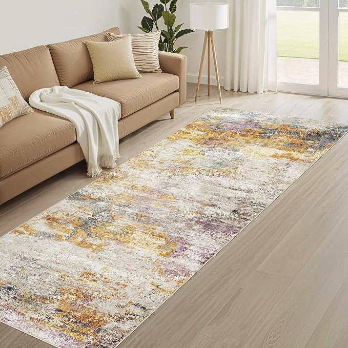 Runner Rug Kitchen Washable Rugs: 2x5 Non-Slip Abstract Soft Modern Stain - Image 8