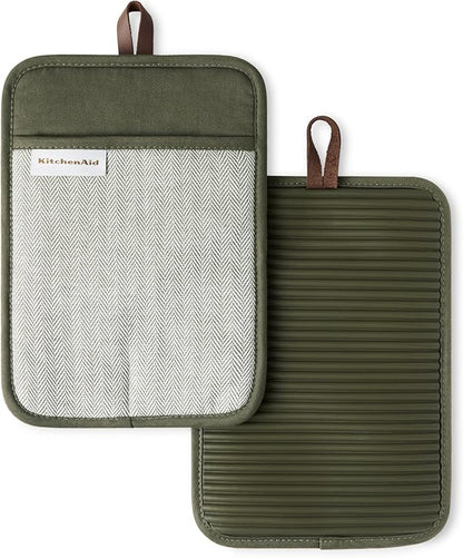 KITCHENAID® Evergreen Design Series Herringbone Ribbed Soft Silicone Pot by KitchenAid