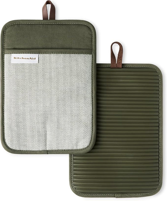 KITCHENAID® Evergreen Design Series Herringbone Ribbed Soft Silicone Pot by KitchenAid
