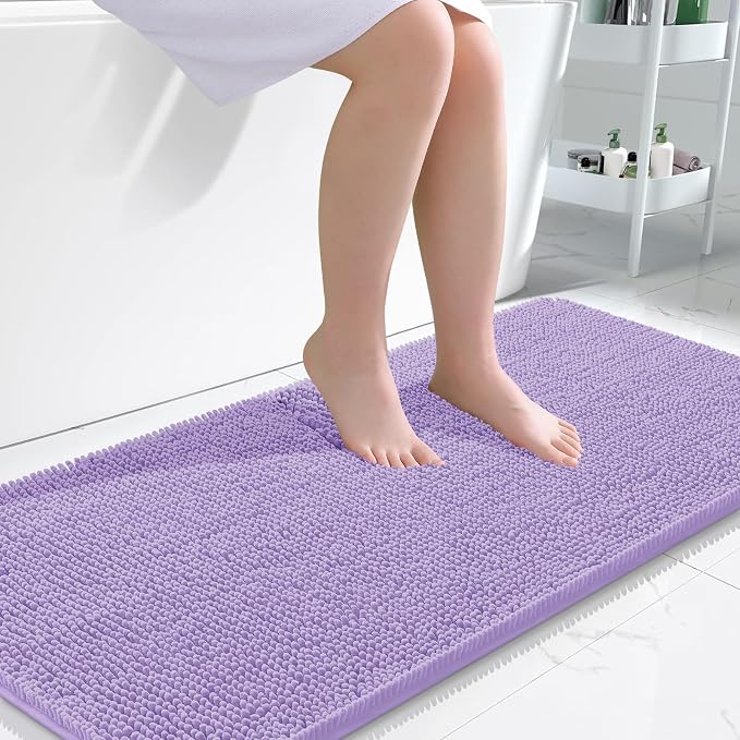 OLANLY Large Bathroom Rugs 50x30, Extra Soft Absorbent Chenille Bath Rugs by OLANLY