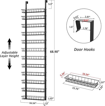 Churboro Over the Door Pantry Organizer Rack - Image 2