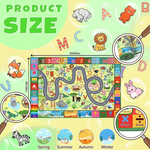 3x5 Feet Educational Area Rug Kids Rugs - Image 2