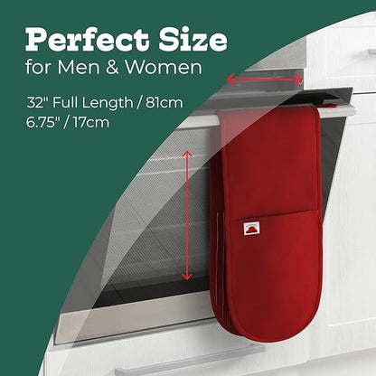 Red Double Oven Mitt Kitchen Protection - Image 5