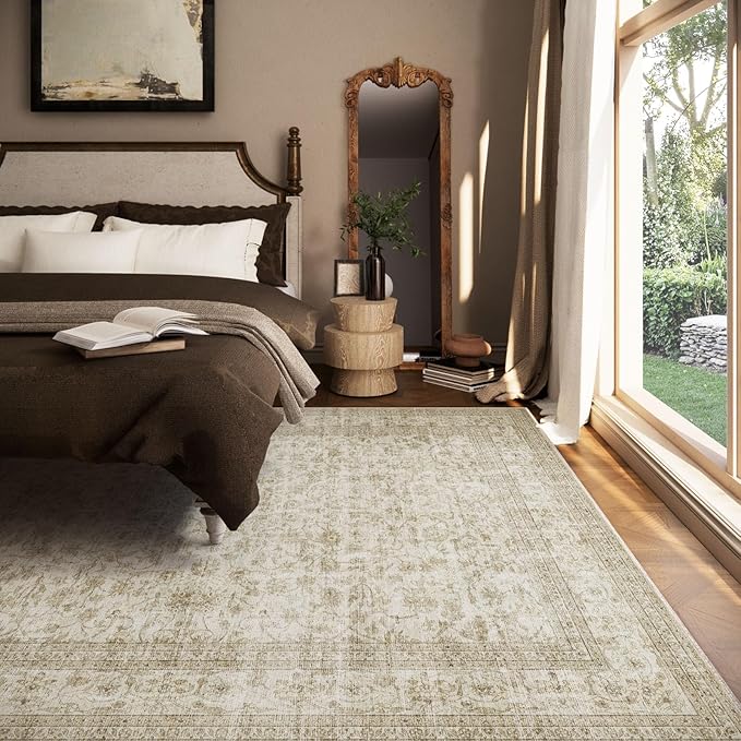 Machine Washable Rugs for Living Room: 5x7 Area Rugs for Bedroom Boho Vintage - Image 6