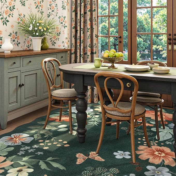 Lahome Floral Washable 6x9 Area Rugs, Soft Bedroom Rug - Image 3