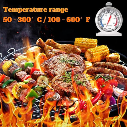 Stainless Steel Oven Thermometer 50-300°C/100-600°F, Analog Instant Read - Image 7