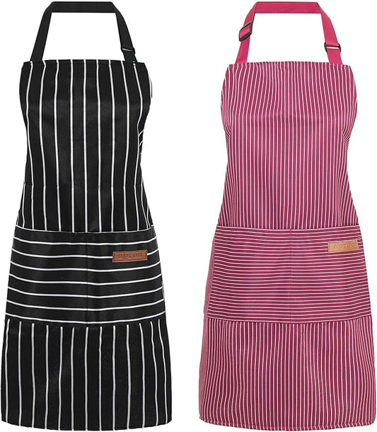 2 Pack Cooking Aprons Adjustable Bib Apron by Unknown