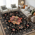 RELEANY Area Rugs 5'x7' Washable Non-Slip, Floral Vintage Distress Medallion by RELEANY