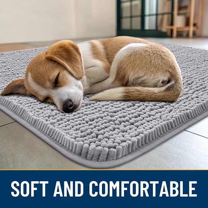 Smiry Dog Door Mat for Muddy Paws 54x24, Absorbent Dirt Trapper, Non-Slip - Image 2