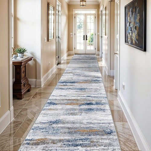 2'6''x10' Washable Runner Rugs for Hallway: Easy-to-Clean Abstract Runners for by WIEVEDENS