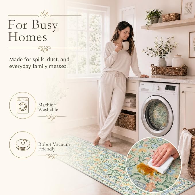 Wonnitar Washable Runners for Hallways, Boho 8ft Non Silp Extra Long Rugs for - Image 5