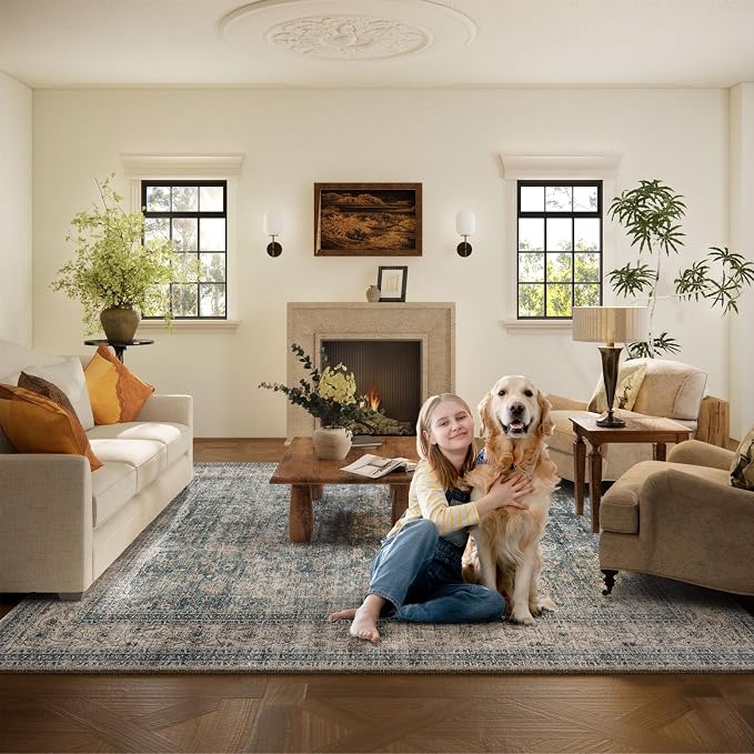 Machine Washable Living Room Rug: 5x7 Area Rugs - Image 8