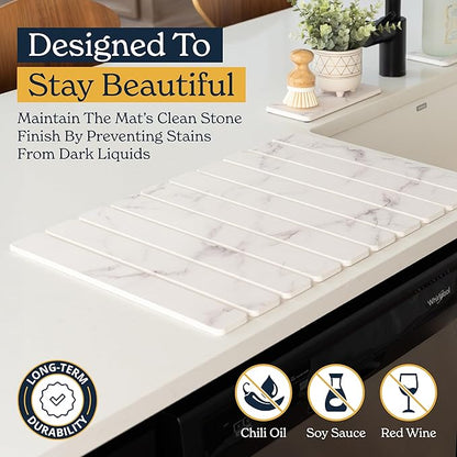 Oleex 3-Pack Stone Dish Drying Mat Set Includes 1 Large 24”x16” & 2 Small 4”x9” - Image 7