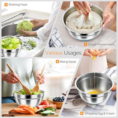 HaWare Mixing Bowls, 24-Piece Stainless Steel Salad Serving Bowl - Image 6