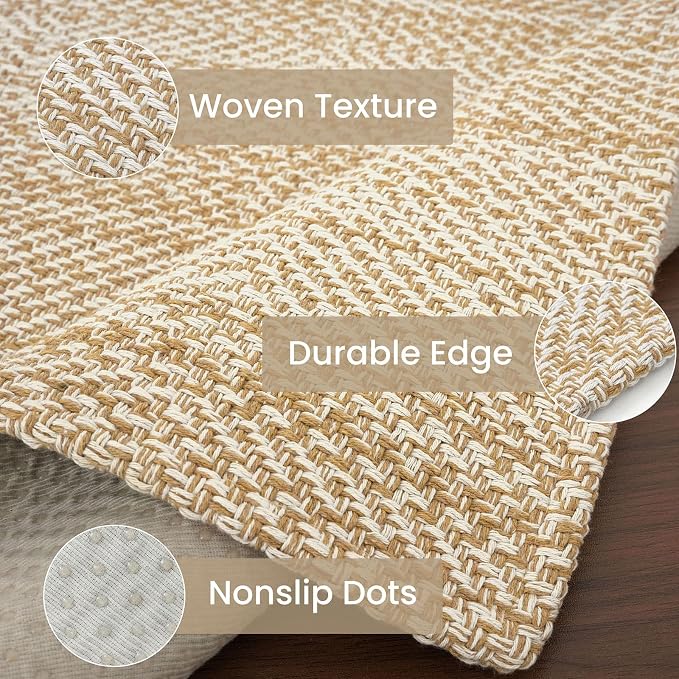 IOHOUZE Washable Area Rug 4x6 Non Slip Rubber Backed Woven Rugs - Image 6