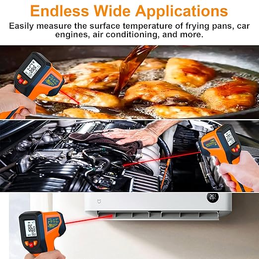 DEASOMIYE Infrared Thermometer Gun, -58°F~1112°F Laser Thermometer Temperature - Image 7