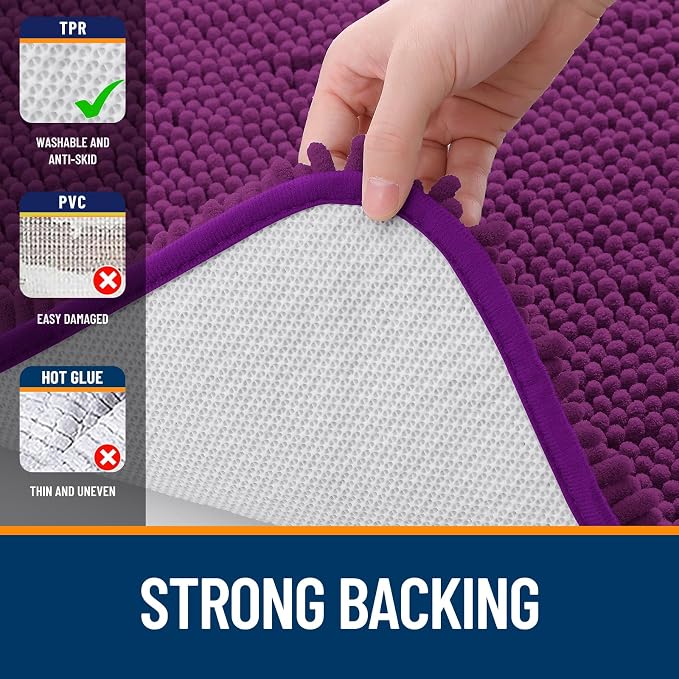 OLANLY Toilet Rugs U-Shaped 24x24, Extra Soft Absorbent Chenille Contour - Image 6