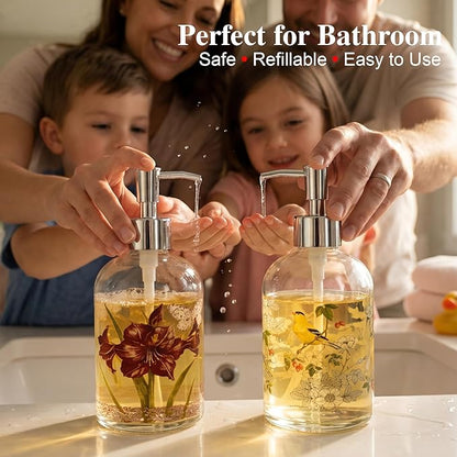 17oz Glass Soap and Lotion Dispenser Bottle - Image 4