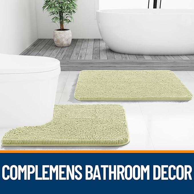 OLANLY Small Bathroom Rugs 24x16, Extra Soft Absorbent Chenille Bath Rugs - Image 8