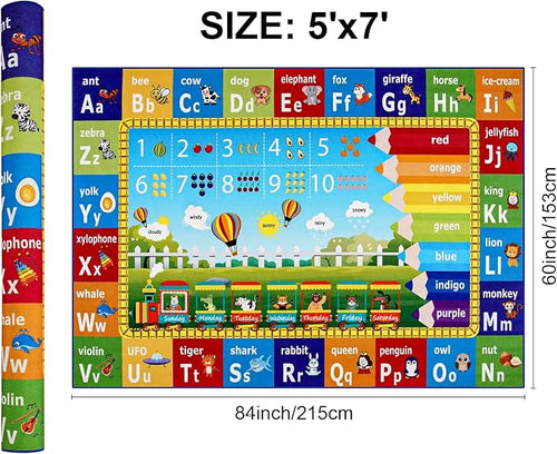 ABC Rug for Playroom Classroom Bedroom, 5x7 Kids Educational Area Rug for - Image 2