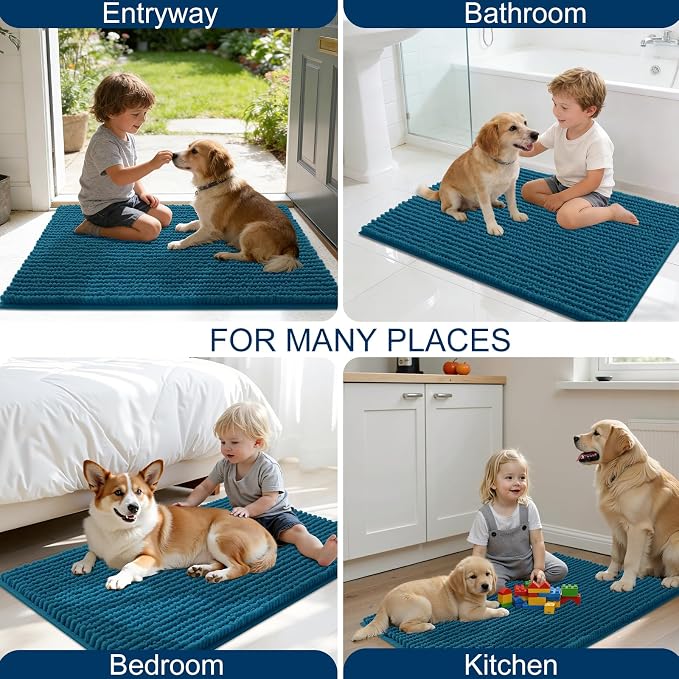 OLANLY Dog Door Mat for Muddy Paws 34x21, Ultra Absorbent Chenille Mud Doormat - Image 8