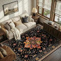 RELEANY Area Rugs 6'x9' Washable Non-Slip, Floral Vintage Distress Medallion by RELEANY