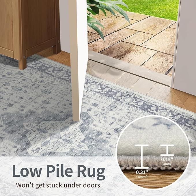 Rugxara 6x9 Washable Area Rug for Living Room, Vintage Large Boho Rugs for - Image 7