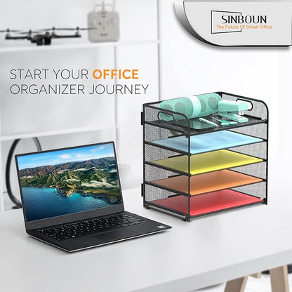 2 Pack Letter Tray 5-Tier Desk Organizer File Paper Holder - Image 5