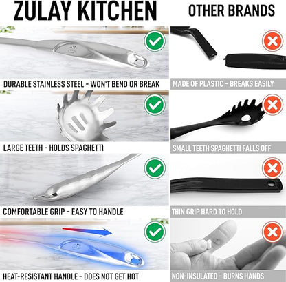 Zulay Kitchen Stainless Steel Spaghetti Spoon - Image 2