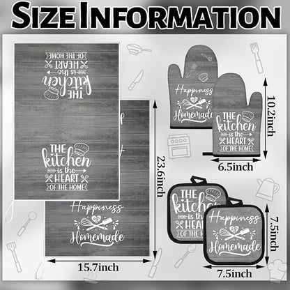 Sratte 6 Pcs Kitchen Decor Accessories Set Farmhouse Towels Pot Holders Oven - Image 4