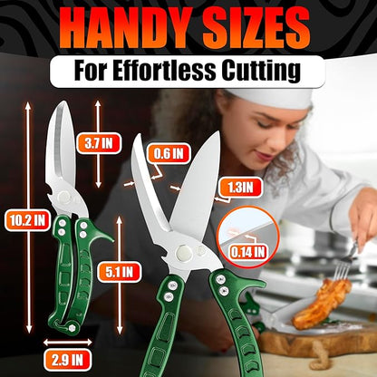 Heavy Duty Poultry Shears – Kitchen Shears Dishwasher Safe, Spring-Loaded - Image 2