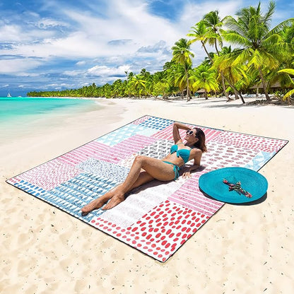 HIHOHO Beach Blanket Waterproof Sandproof Extra Large Beach Mat 79" X - Image 4