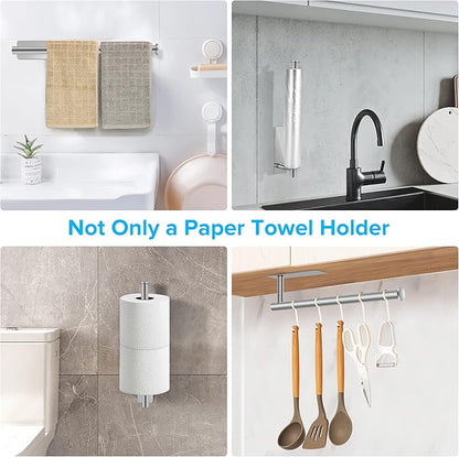 2nd Gen Paper Towel Holder Under Cabinet No Drilling, Self Adhesive or Drilling - Image 7