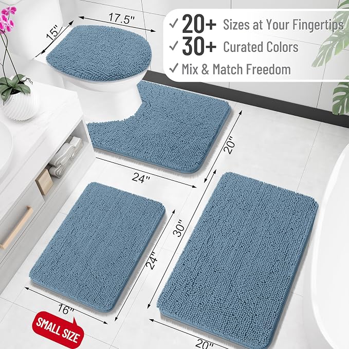 OLANLY Large Bathroom Rugs 70x46, Extra Soft Absorbent Chenille Bath Rugs - Image 2