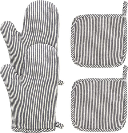 4 Pcs Oven Mitts and Pot Holders Heat Resistant Oven Mitts Sets Non Slip Oven by Unknown