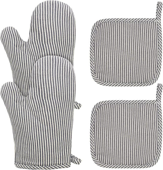 4 Pcs Oven Mitts and Pot Holders Heat Resistant Oven Mitts Sets Non Slip Oven by Unknown