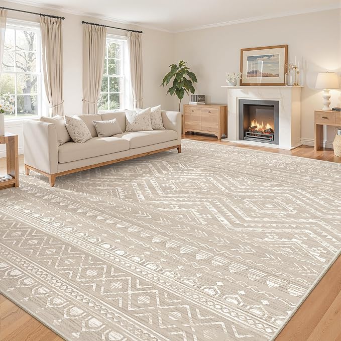 Miukiki 10x14 Area Rugs for Living Room Moroccan Washable Rugs Non Slip Indoor by Miukiki