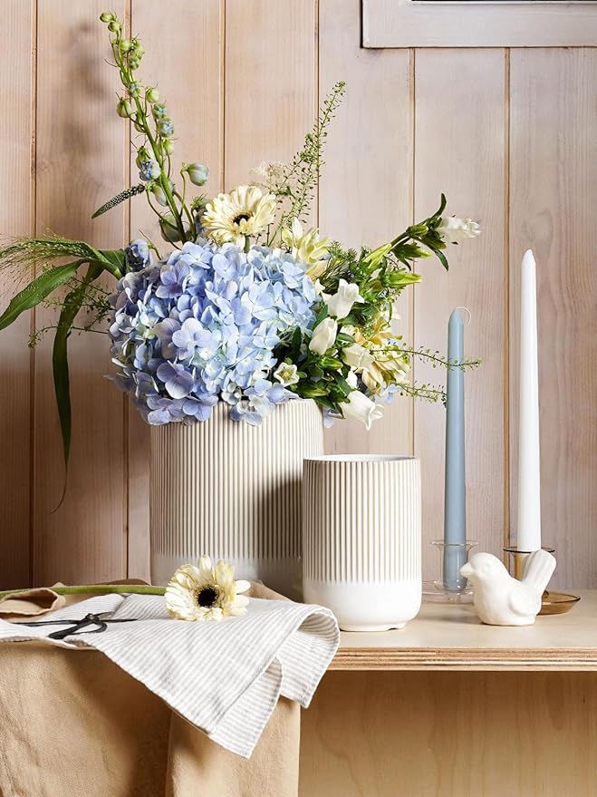 LE TAUCI Utensil Holder for Kitchen Counter, 7.3"+5.4" Fluted Ceramic Utensil - Image 5