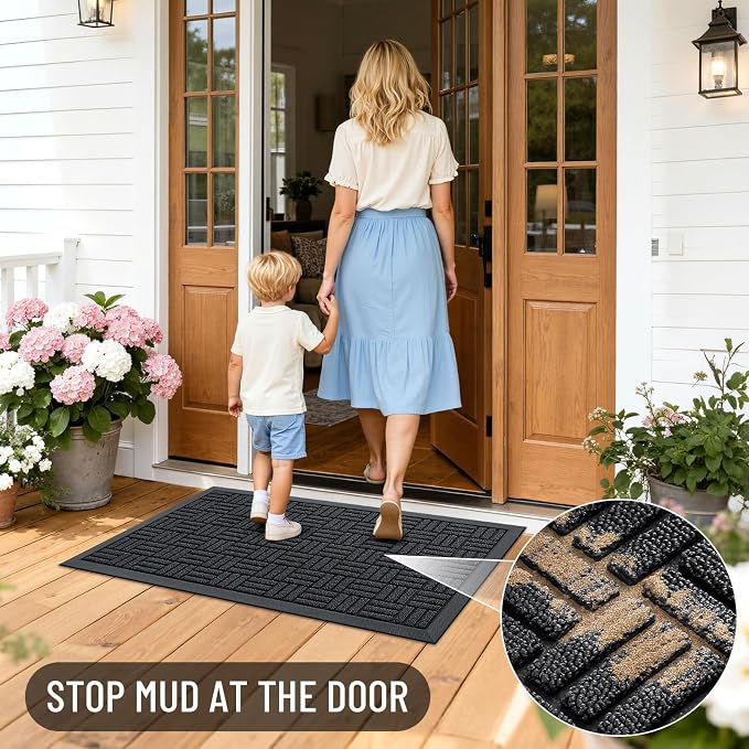 OLANLY Front Door Mat Outside Entrance 59x23, Heavy Duty Sturdy Natural Rubber - Image 7