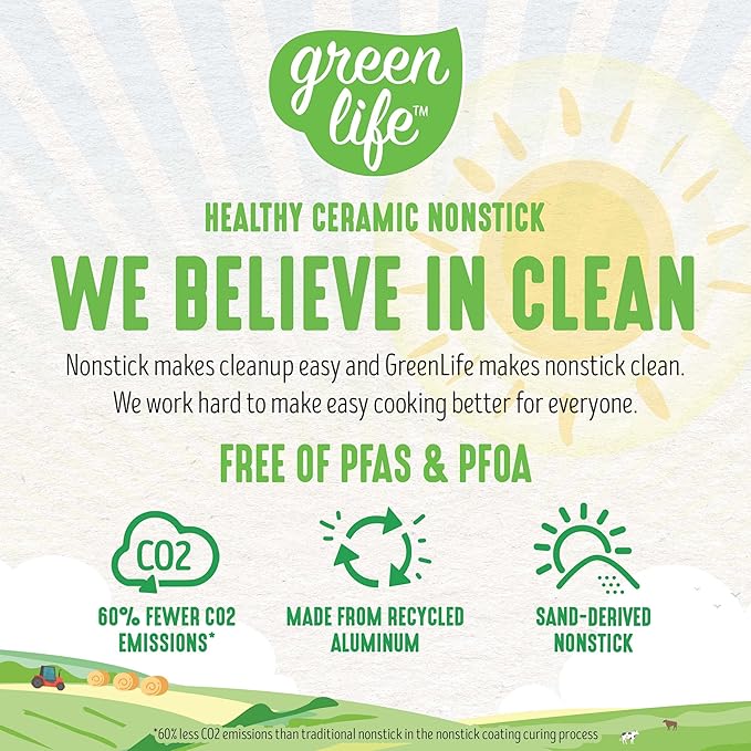 GreenLife Artisan Healthy Ceramic Nonstick, 5QT Saute Pan Jumbo Cooker - Image 3