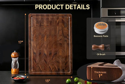 THETCHRY Walnut Cutting Boards for Kitchen, End Grain Wooden Cutting Board - Image 5