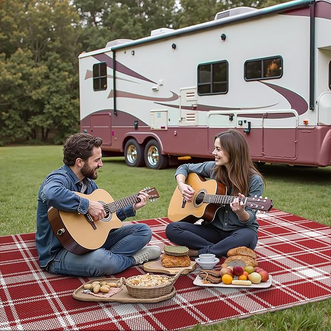GENIMO Waterproof Outdoor Rug for Patio Clearance, Lightweight RV Camping Mat - Image 2