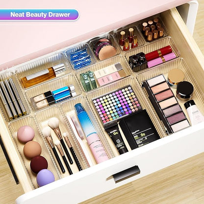 15 PCS Clear Plastic Drawer Organizer Set - Image 5