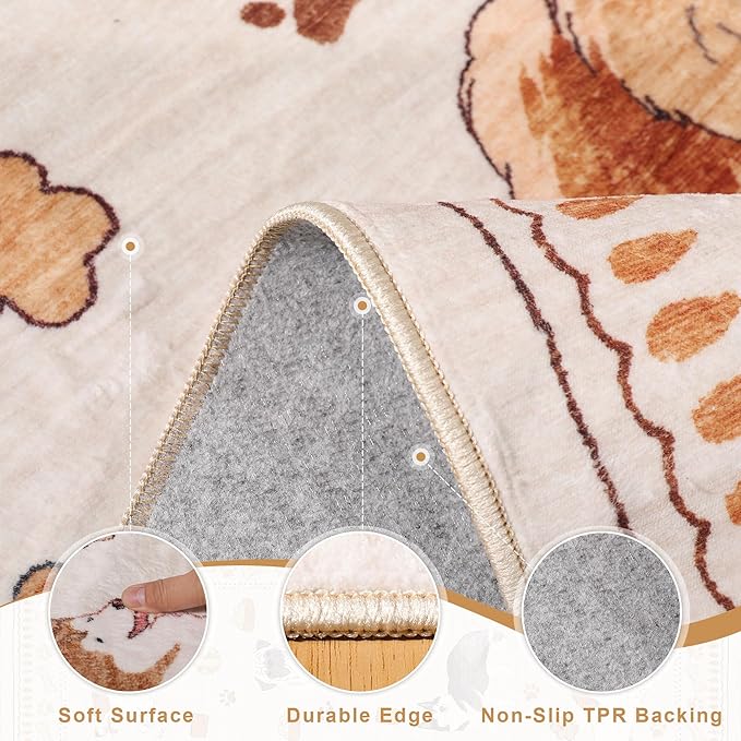 DUKINO 3x5 Area Rug, Lightweight Washable Entryway Rug - Image 5