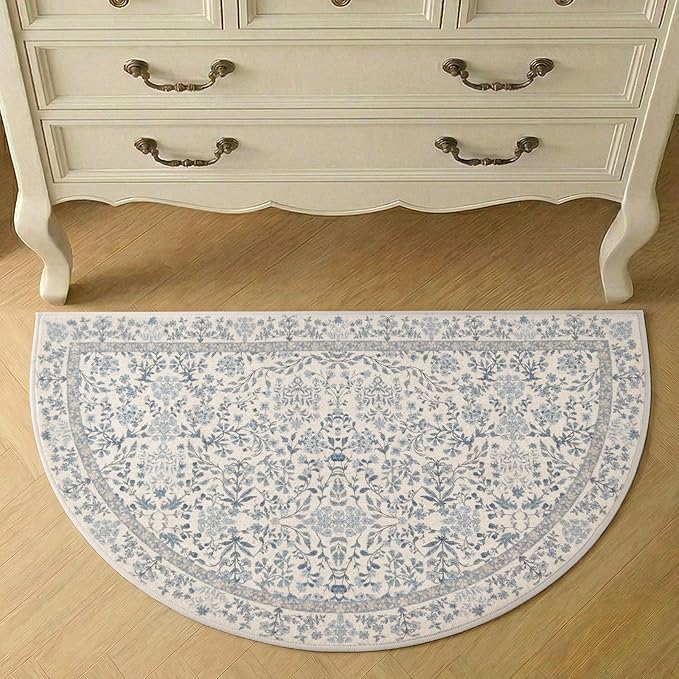 jinchan Zenith Blue Floral Area Rug - Image 6
